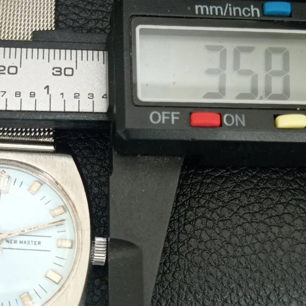 Vintage 1973 Citizen Manual Wound Mens Silver Watch & White accents